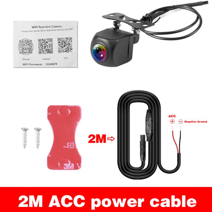 Car Rear View Camera Wifi HD 170 Degree Rear View Camera Wireless Waterproof Wifi Backup Camera 12V 24V for Android Ios